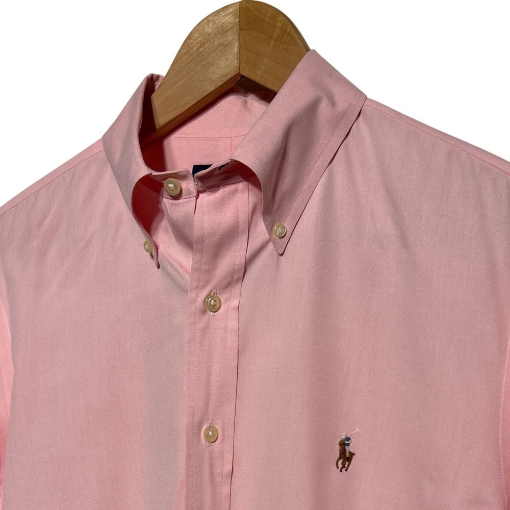 Ralph Lauren Men's Pink Oxford Button Down Shirt Pony Logo Classic Fit L